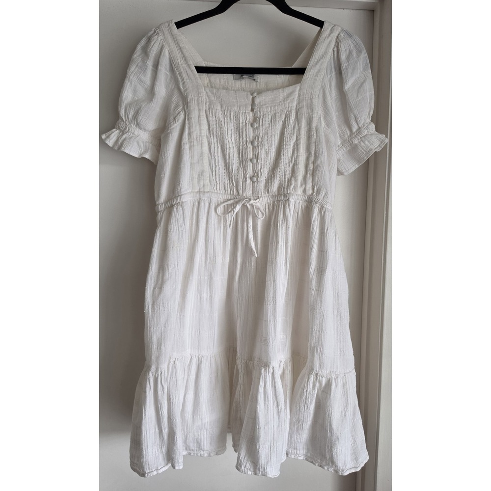 Madewell Women's Short Sleeve Cotton Dress Size S White Cottagecore Boho